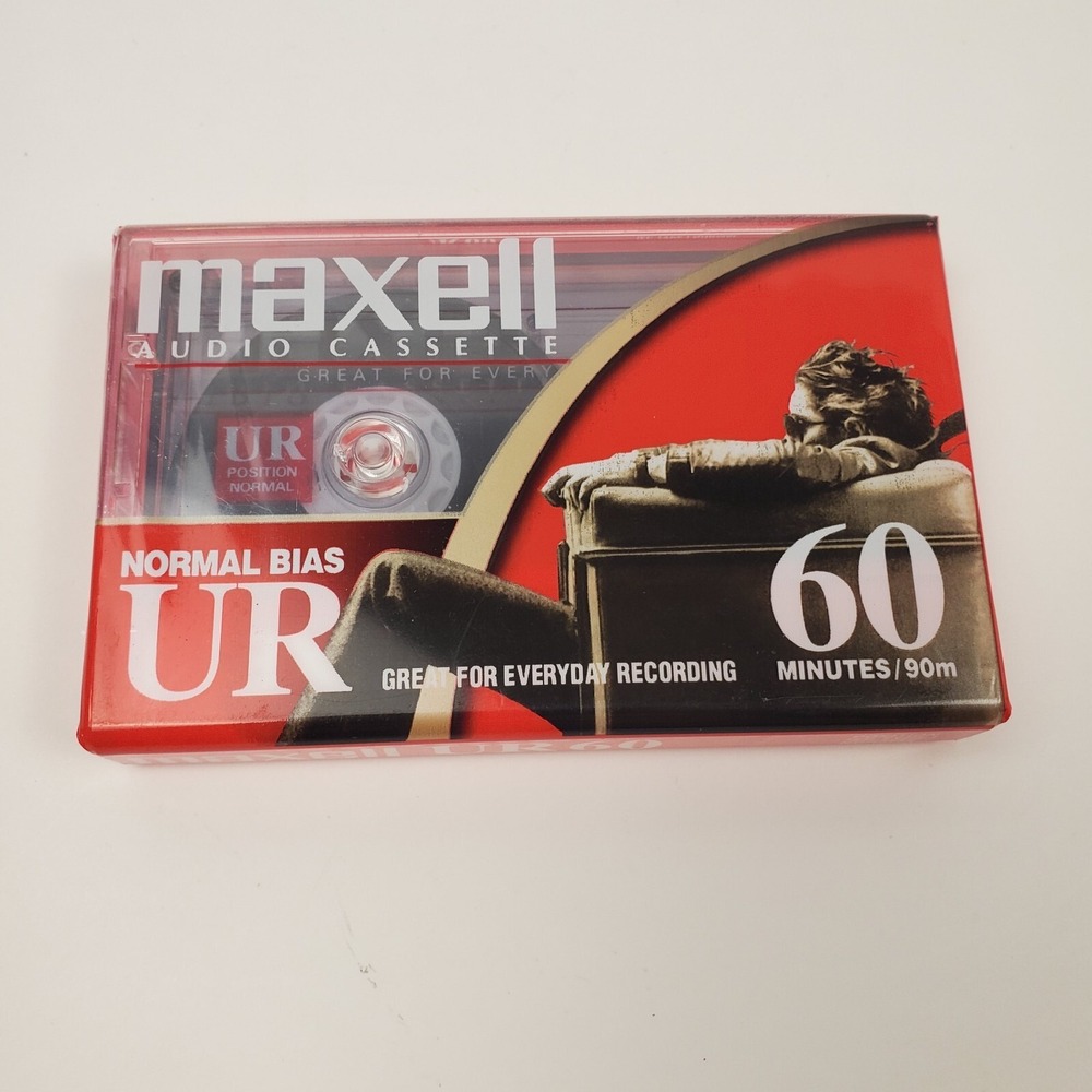 Maxell UR 60 Minute Blank Audio Cassette Tapes Normal Bias New Sealed
